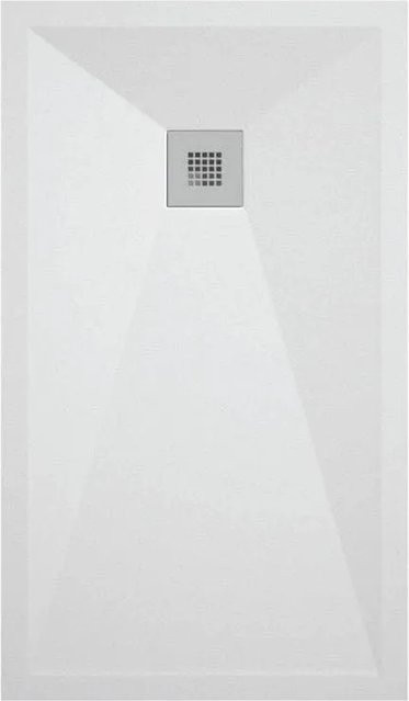 Mirlo Duschwanne Onda aus Mineralguss, extra flach, Weiß, B/T: 100 x 130 cm - Bild 1