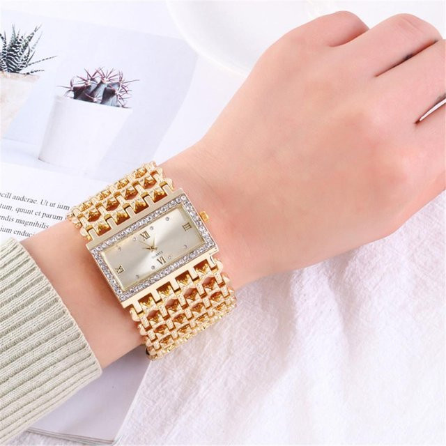 Watvise Armbanduhr Quarz, Edelstahl, Gold, Diamant, Damen - Bild 1