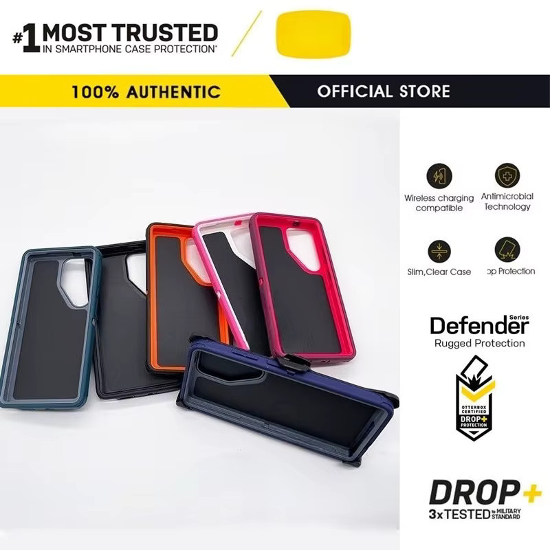Ott-Box Defender Pro Series Hartschalenhülle für Samsung S23, S24 und S25 Ultra, stoßfest und sturzgeschützt, vollständige Rückenabdeckung, Farben: Pink oder Black - Bild 3