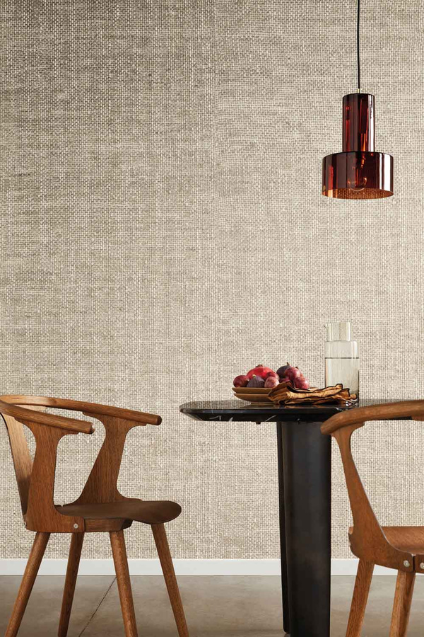 Omexco Tapete Entwined LS205 in Beige mit abstraktem Design aus Vlies und Textil - Bild 1