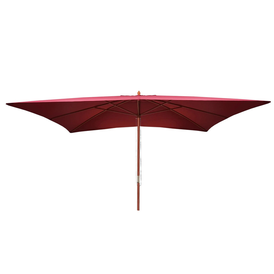 MCW Sonnenschirm Lissabon Marktschirm aus Polyester und Holz in Bordeaux, B: 400 cm, T: 300 cm - Bild 2