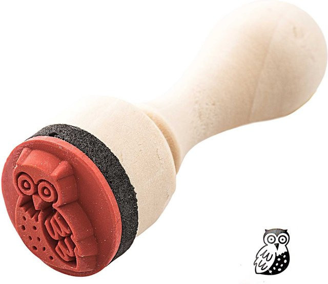 Rico Design Paper Poetry Mini Stempel Eule aus Holz Durchmesser: 1,5 cm - Bild 1