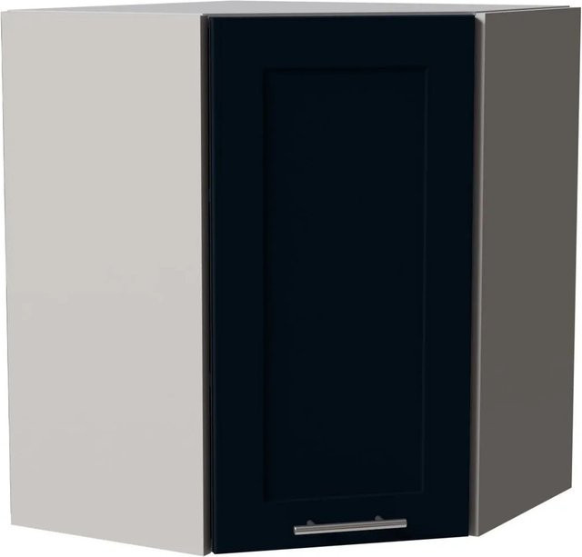 Feldmann-Wohnen Eckhängeschrank Oslo W10 in Grau/Indigo Matt mit Soft-Close-Türen und Regalböden, B/T/H: 60 x 60 x 72 cm - Bild 1