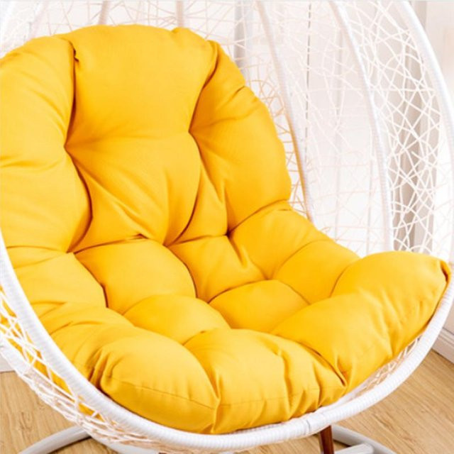Gelbes Sitzkissen für Hängematte und Eiersessel, UV-beständig und waschbar, Breite: 120 cm, Tiefe: 80 cm - Bild 1