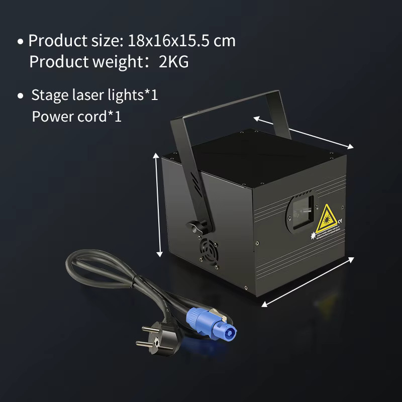 2er-Set 3D Animations-Laserprojektor mit 3W 5W Leistung, DMX und ILDA Steuerung für DJ, Club, Disco und Partys in Schwarz - Bild 2