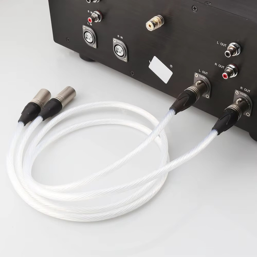 Audiocrast Symmetrisches 5N OCC-Kabel in Weiß mit 2 XLR-Steckern (männlich) und 2 XLR-Buchsen (weiblich) - Bild 3