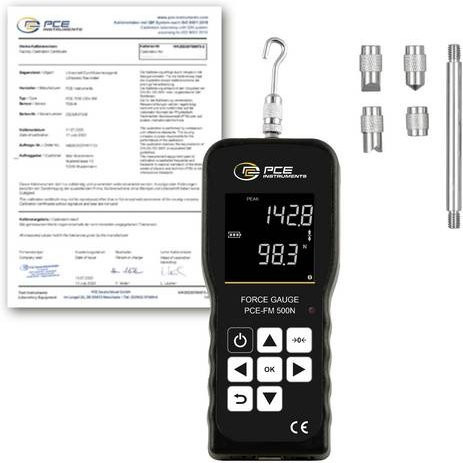 PCE Instruments PCE-FM 500N-ICA Kraftmessgerät 0 - 500 N ISO in Schwarz - Bild 1
