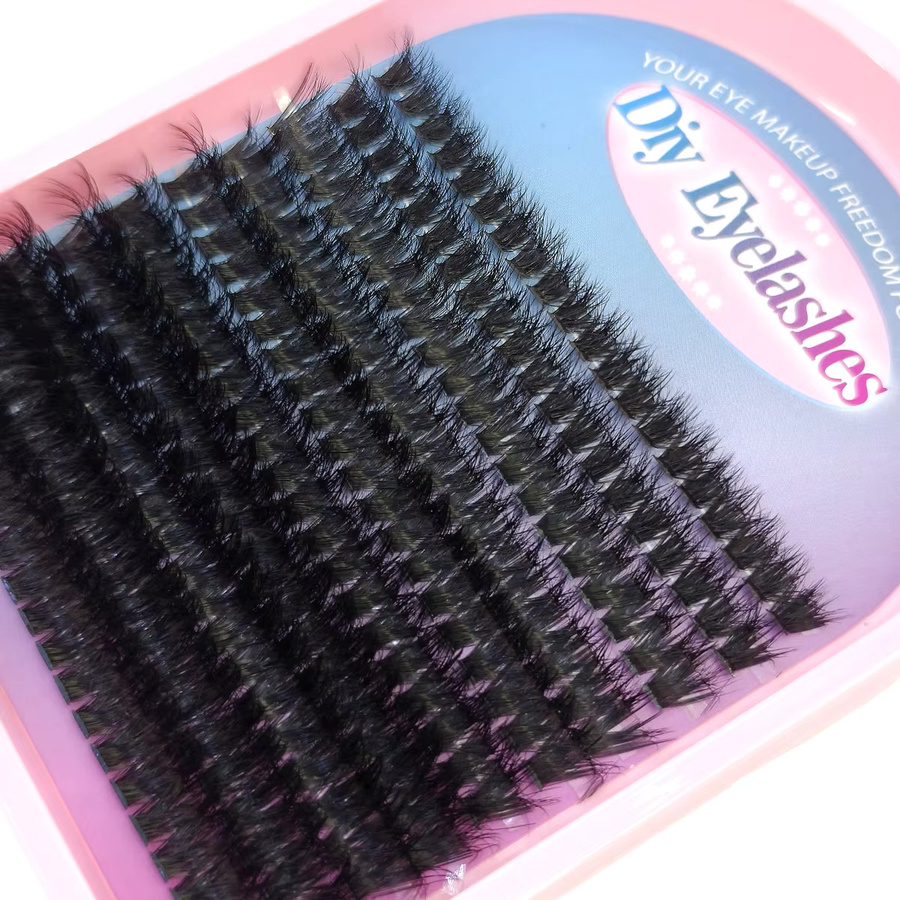 HBZGTLAD 5D Fluffy Cluster Lashes, 10 Reihen, D/DD Curl, 9-16 mm, Unisex - Bild 4