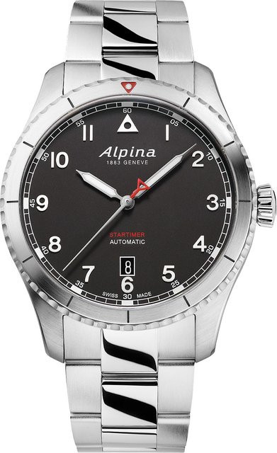 Alpina Startimer Pilot Automatik Herrenuhr, Edelstahl, 41 mm, Schwarz - Bild 1