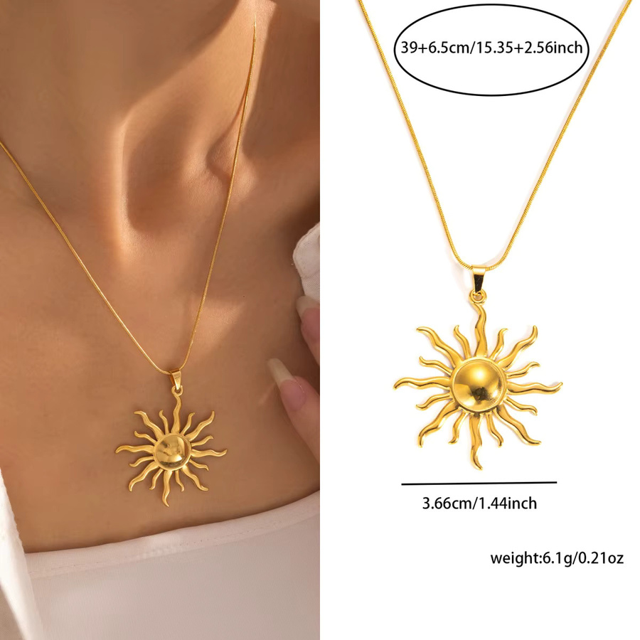 ZAKOL Halskette Sonne, Edelstahl, Gold, Damen - Bild 4