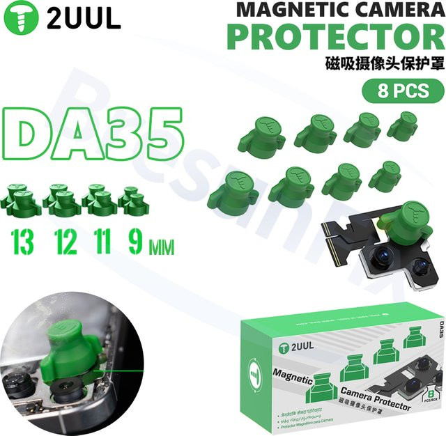 2UUL DA35 Magnetischer Kameralinsen-Schutz 8 Stück für Handy-Reparatur, Staubdicht und Berührungssicher, Passend für 9mm, 11mm und 12mm sowie 13mm Linsen - Bild 1