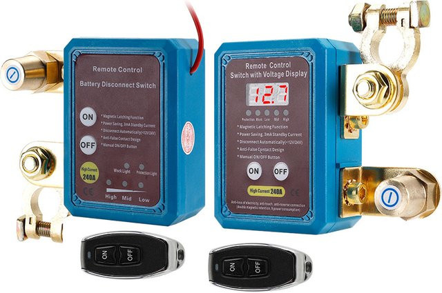 Auto Batterie Ferntrennschalter 12V Power Cut-off Schalter mit Leckage-Schutz in Blau - Bild 1