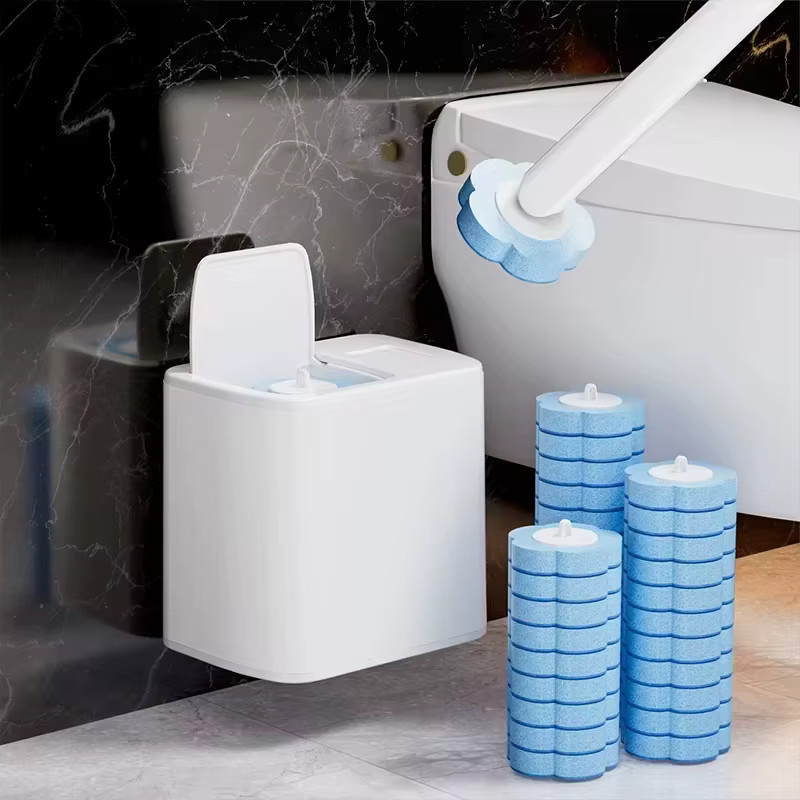 GQHOME Einweg-Toilettenbürsten-Ersatzkopf Reinigungsset mit langem Griff und automatischer Deckelöffnung für dein WC-Zubehör zu Hause - Bild 2