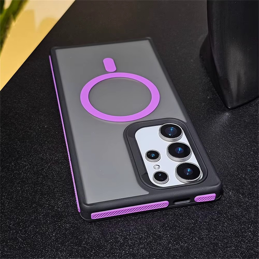 MagSafe kompatible Samsung Galaxy Schutzhülle aus dünnem PC in Purple für Galaxy S25, S24 Plus, S23 und S22 Ultra mit magnetischer Drahtloser Ladung - Bild 1