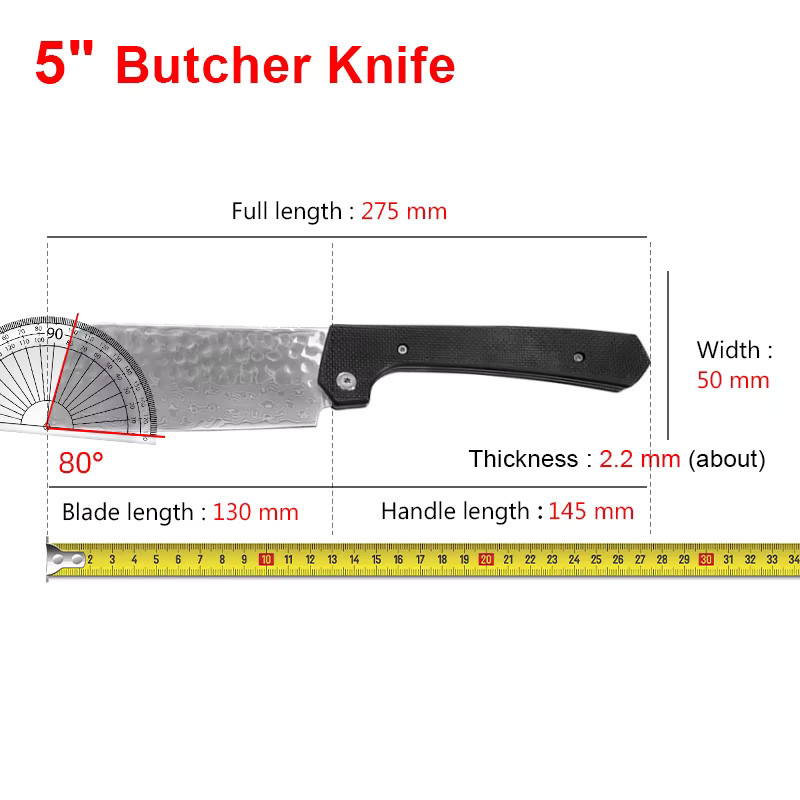 GuanQi Damaskus Stahl Klappmesser geschmiedet in Silber mit Schutzhülle - Bild 2