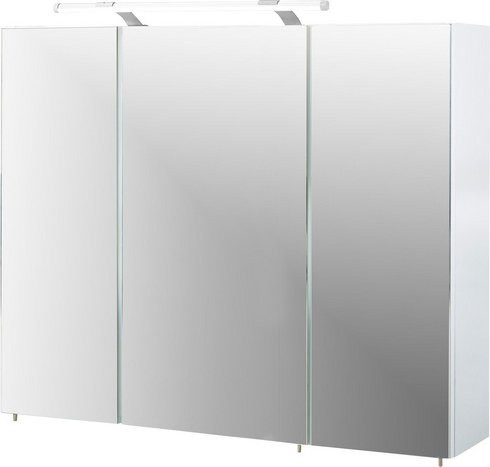 Schildmeyer Spiegelschrank Dorina, 3-türig, weiß, mit LED-Beleuchtung, B/H/T: 90 x 70 x 16 cm - Bild 1