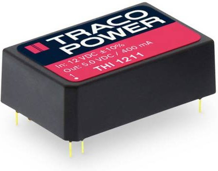 TracoPower THI 1211 DC/DC-Wandler Print 12 V/DC auf 5 V/DC 400mA 2W Schwarz - Bild 1