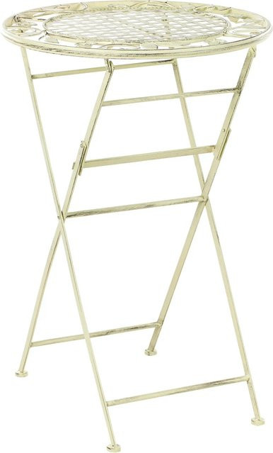 Beliani Klappbarer Tisch BIVIO in Hellgrün aus Metall für Garten, Balkon und Terrasse, B/T/H: 60 x 60 x 89 cm - Bild 1