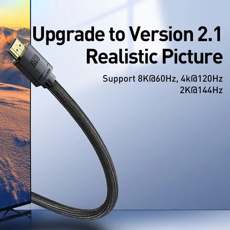 Baseus HDMI 2.1 Kabel für PS5 und PS4, 8K/60Hz und 4K/120Hz, 48 Gbit/s Digital Adapter in Schwarz - Bild 3