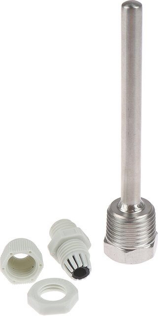 HELTC Edelstahl Schutzrohr mit 1/2 Zoll NPT-Gewinde für Temperatursensoren, Silber, 50-200mm - Bild 1
