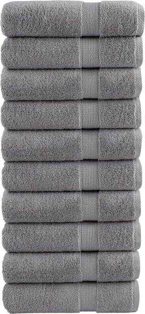 vidaXL Premium-Handtuch-Set aus 100% Baumwolle, Grau, 10 Stück, B: 50 cm, L: 100 cm, 600 g/m2 - Bild 1
