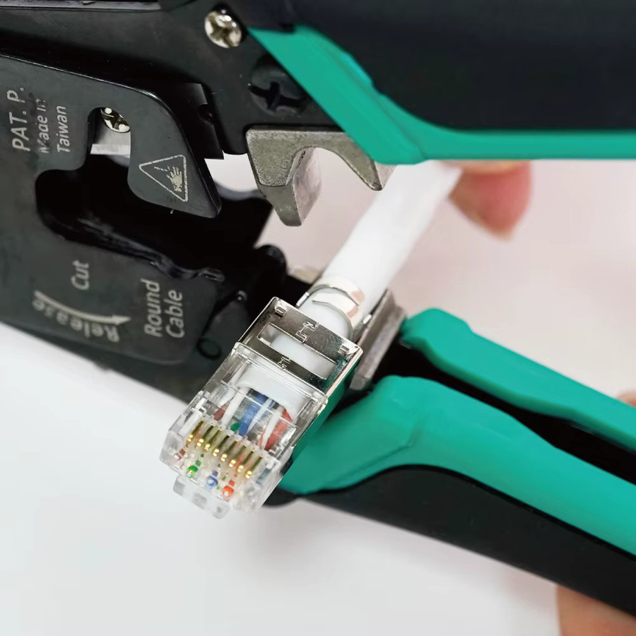 Pro'skit CP-376AR 3-in-1 Netzwerk-Crimpzange für CAT.7/6/5 Ethernet/LAN Kabel: Schneiden, Abisolieren und Crimpen - Bild 3
