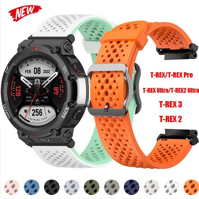 CAOWTAN Uhrenarmband Leder, orange, Amazfit T-Rex Pro/Ultra/3 - Bild 1