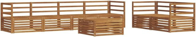 vidaXL Outdoor-Sofagarnitur 7-teilig aus Akazienholz in Braun - Bild 1