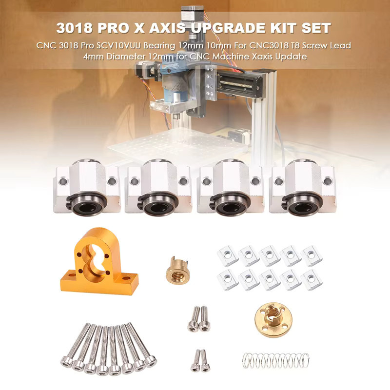 XMSJ Ersatzlager 12 mm und 10 mm für CNC 3018 Pro SCV10VUU und CNC3018 T8-Schraube - Bild 1