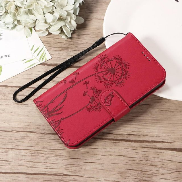Leder Hülle für Samsung Galaxy S25 S24 S23 S22 S21 S20 S10 S9 S8 Ultra FE Plus Flip Wallet Buchhülle mit Magnetischem Kartenständer in Rot - Bild 1