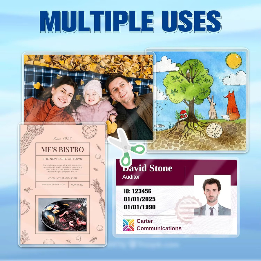 ESHANG Thermische Laminierfolien Transparent, 50 Blatt, 3,7x5,3 Zoll, Plastikbeutel für Dokumente und Fotos - Bild 5