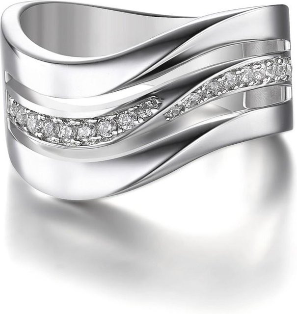 Huitan Mode Ring, Silber, Zirkonia, Damen - Bild 1