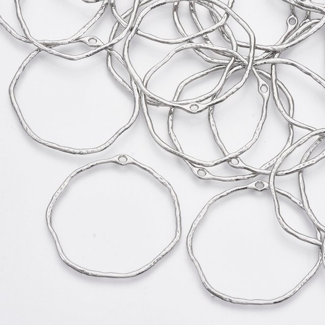 Anhänger Lünette Open Back, Legierung, Platin, 42 x 43 x 1,5 mm - Bild 1