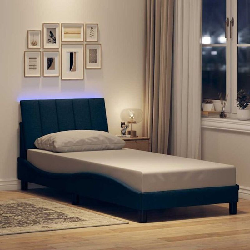 Polsterbett hanko von Vidaxl in Blau aus Metall und Holzwerkstoff, B/T/H: 90 x 200 cm - Bild 1