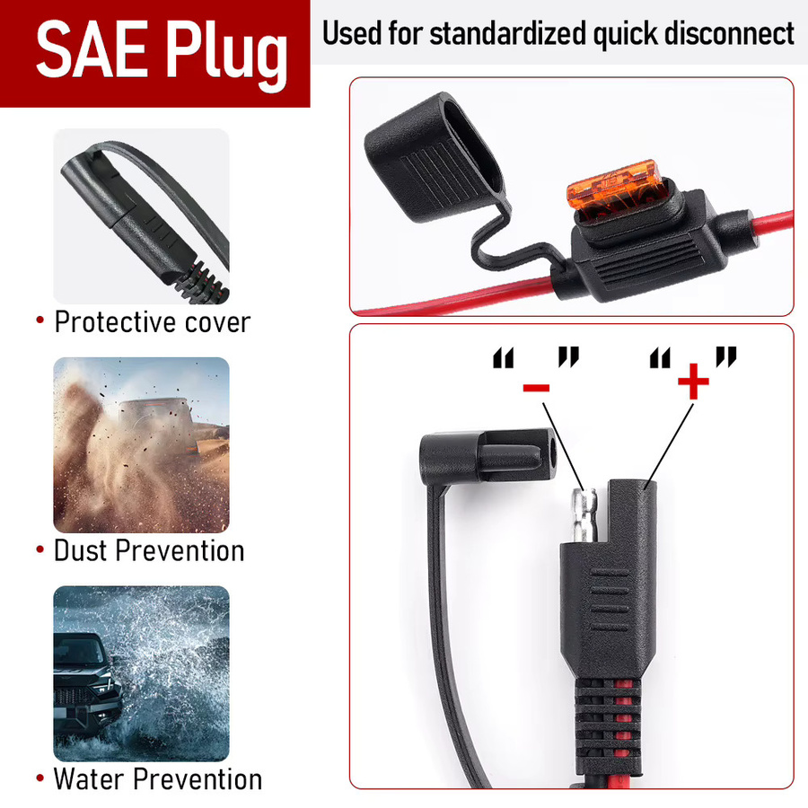 Maintai Doppel SAE Quick Release Kabel Adapter Verlängerung von SAE zu O-Ring Stecker in Rot - Bild 5