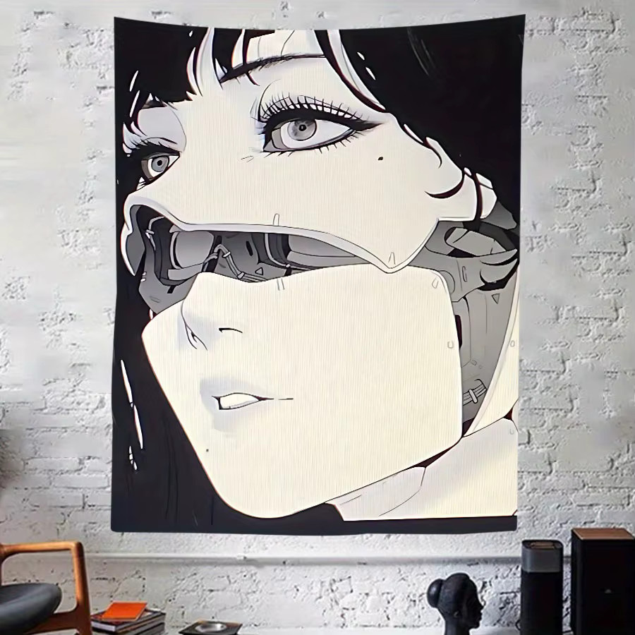 VIKAMA Wandbehang im japanischen Anime-Stil mit geisterhaftem Mädchen, Mehrfarbig, B/H: 60 x 40 cm - Bild 2