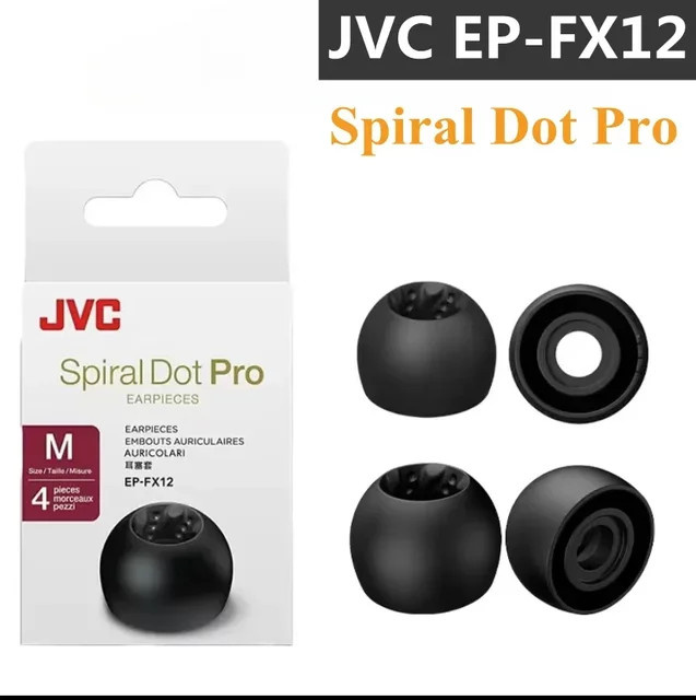 JVC Spiral-Ohrstöpsel aus Silikon in Schwarz für EP-FX12 und FW1000T In-Ear Kopfhörer - Bild 1