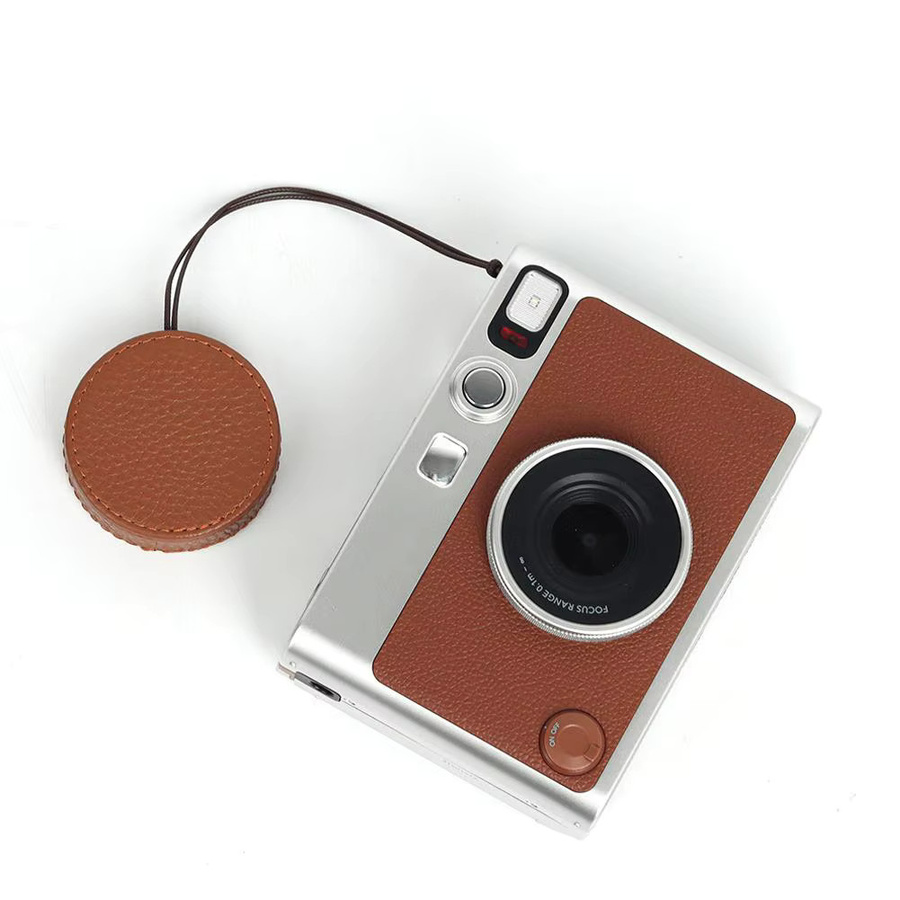 Fujifilm Objektivdeckel aus PU Leder für Instax Mini EVO in Braun - Bild 4