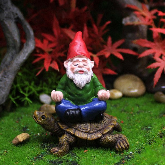 Handbemalte Gartendekoration ACRDDK Schildkröte auf Reittier in Mehrfarbig aus Kunststoff - Bild 1
