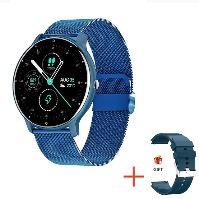 Lucky Start Smartwatch für Männer mit 1,28 Zoll HD Touchscreen, Bluetooth Anrufe, Herzfrequenzmessung und IP67 Wasserdichtigkeit, Farbe: Blau - Bild 1