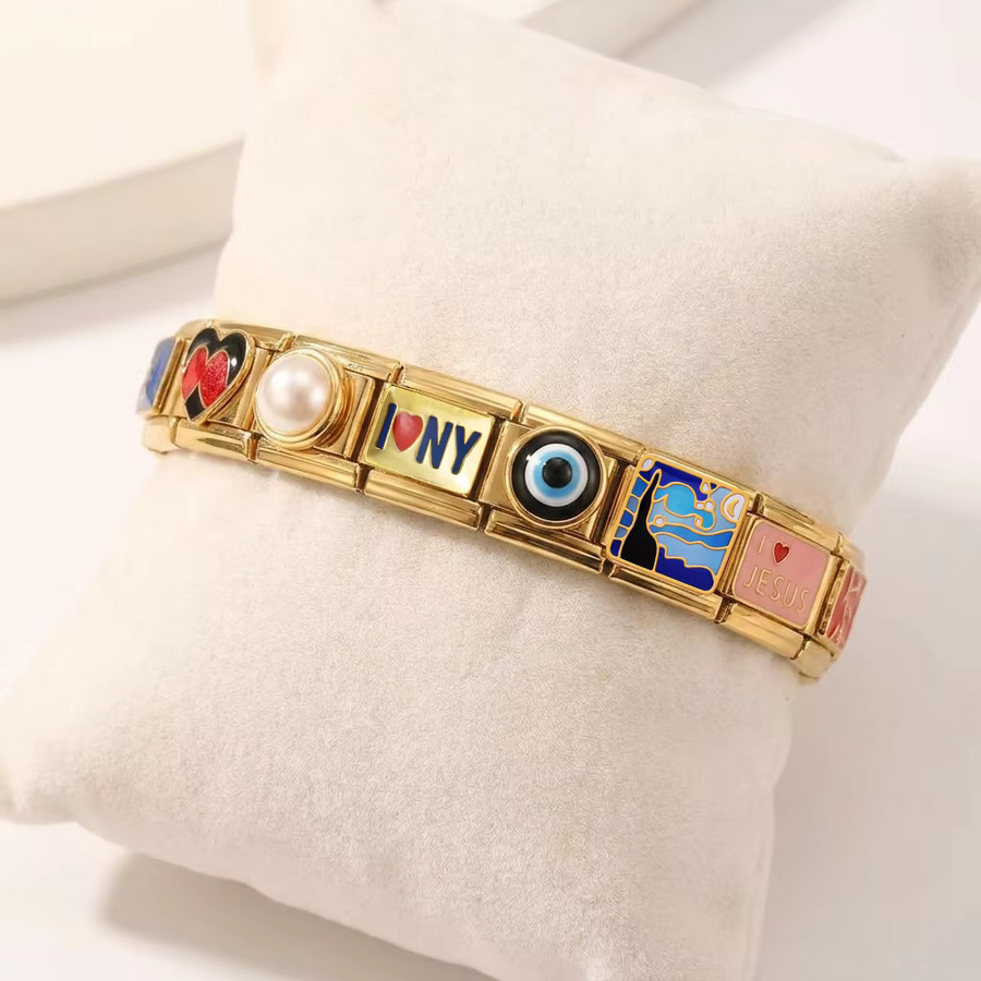 Semkeiyee Charm-Glieder, Edelstahl, Goldfarben, Damen - Bild 2