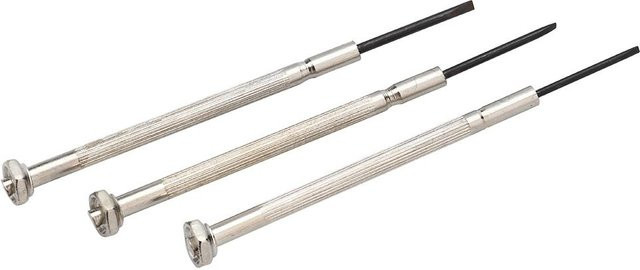 3er Set Uhrenreparatur-Werkzeug mit Schraubendrehern zur Demontage von Uhrenarmbändern und Uhrwerken in Silber - Bild 1