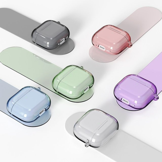 Transparente Schutzhülle für Apple AirPods 4 aus TPU mit Karabiner - Bild 1