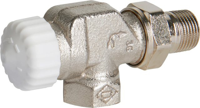 Heimeier Thermostatventil V-exackt II Axialform Durchgang DN 15 aus Messing, vernickelt, silber - Bild 1