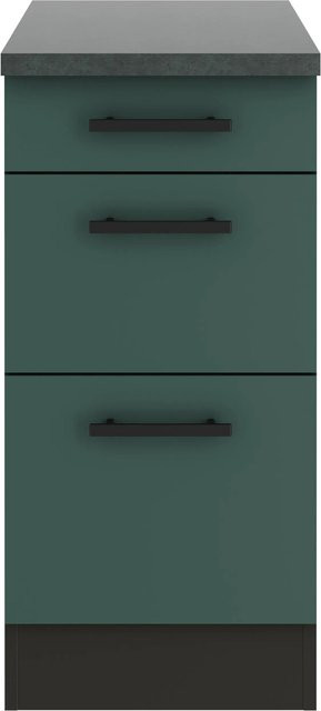 OPTIFIT Verona405 Küchen-Unterschrank in Steingrün mit modernem Design und melaminbeschichteter Oberfläche - Bild 1