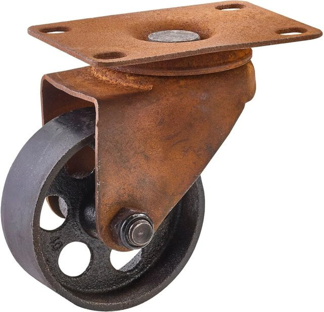 SO-TECH Möbelrolle ROSTOCK in Rostoptik mit Ø 70 mm, Farbe Grau-Braun, Material Stahl matt - Bild 1
