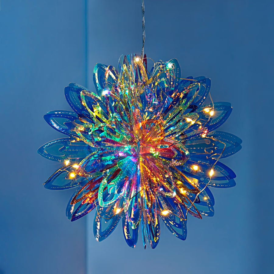 Viva Domo LED-Eiskristall Hängependel in Transparent und Multicolour für Weihnachts- und Winterdekoration - Bild 2