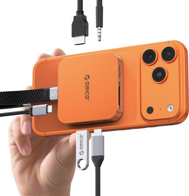 ORICO Magnetisches M.2 2230 NVMe SSD-Gehäuse und USB-C Dockingstation mit HDMI 4K60HZ, SD/TF-Slot und 100W PD Ladegerät - Bild 1