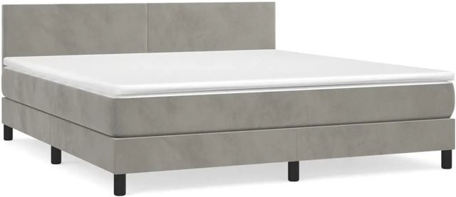 vidaXL Boxspringbett Hybrid mit Matratze und Taschenfederkern in Grau, B/T/H: 180 x 200 x 78 cm - Bild 1