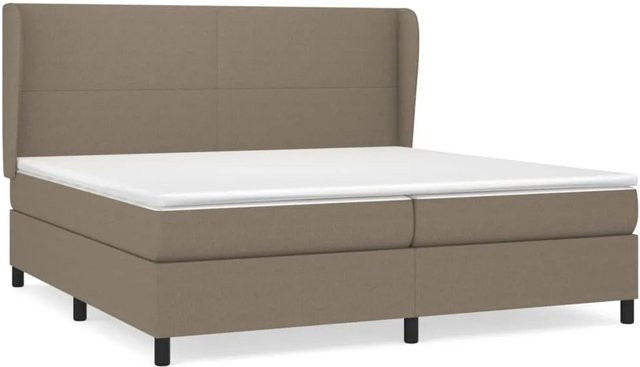 vidaXL Boxspringbett Hybrid mit Matratze und Taschenfederkern in Taupe, B/T: 200 x 200 cm - Bild 1